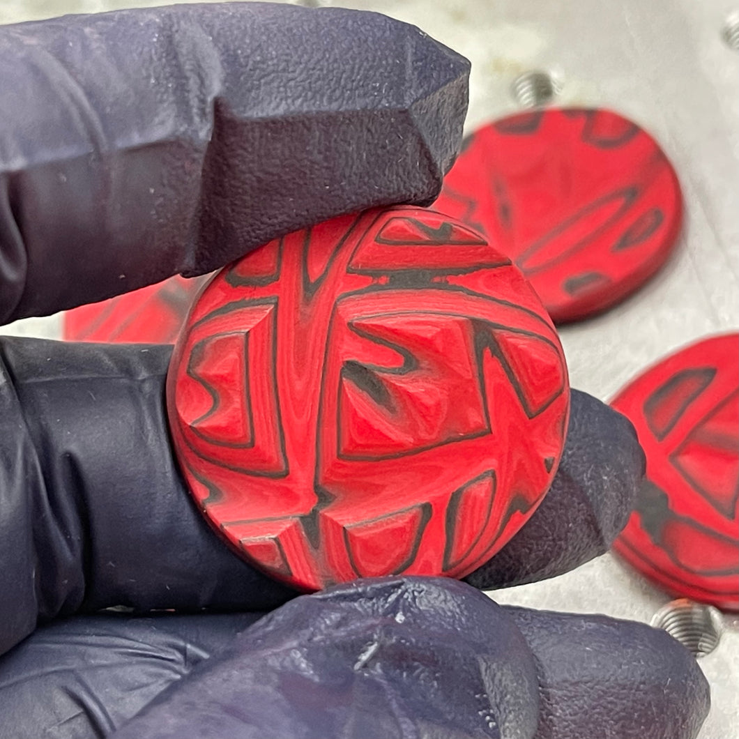 Red and Black CarboQuartz Ball Marker/Worry Stone