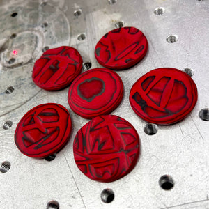 Red and Black CarboQuartz Ball Marker/Worry Stone